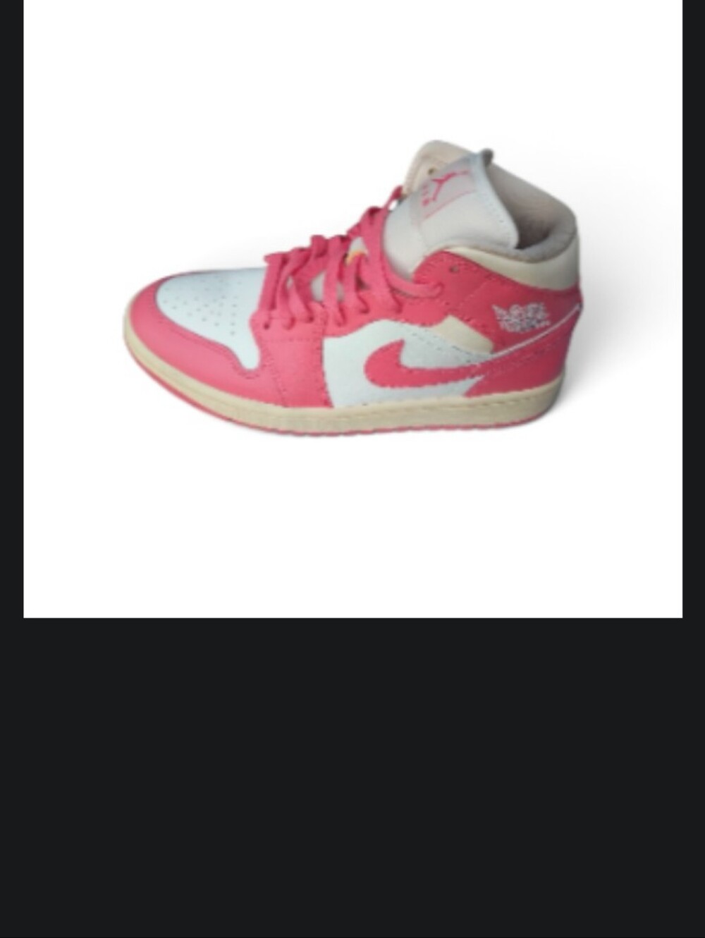Nike Pink and White Air Jordan 1 High-Top Sneakers Size 8.5 Nwot